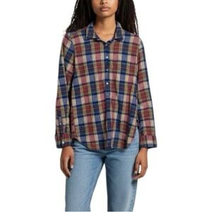 J. Crew Women’s Boy Fit 100% Cotton Colorful Plaid Button Down Shirt XS